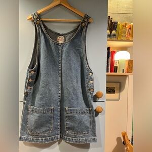 Vintage denim overalls dress